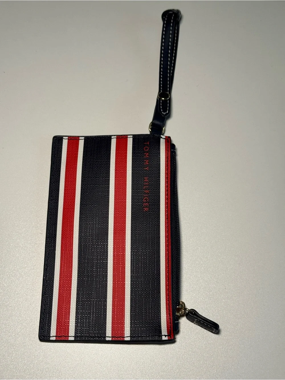 Tommy Hilfiger Navy, Red & White Wristlet Card Case with Strap
